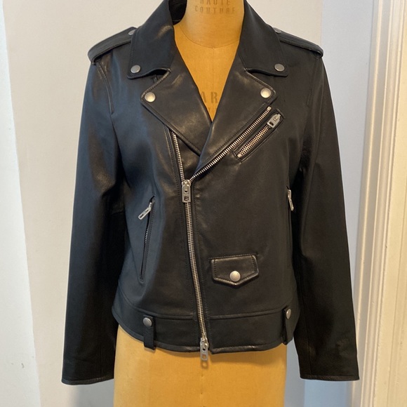 Coach Leather Moto Jacket Size 12. NWOT - Picture 4 of 8